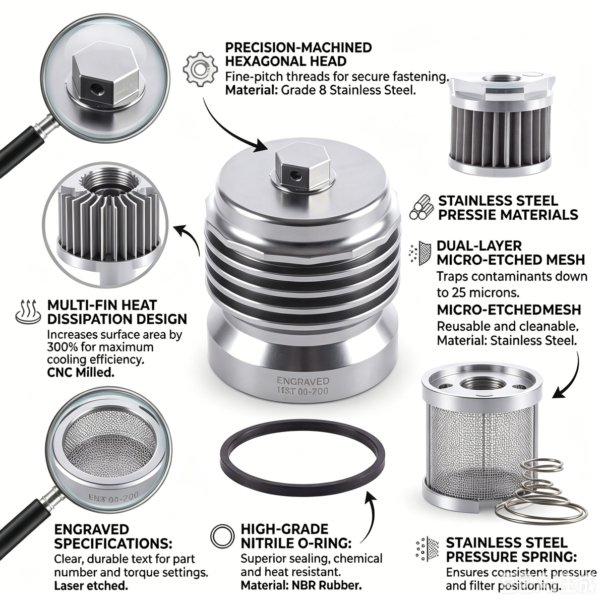 Reusable Stainless Steel Oil Filter
