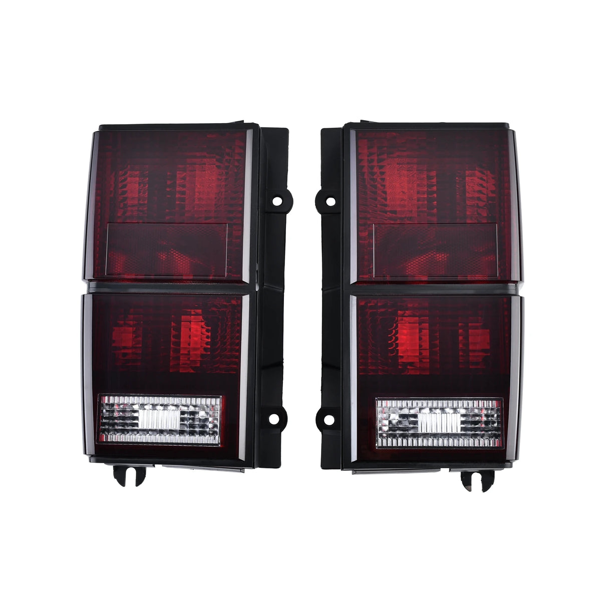 Azumka 84-96 Jeep Cherokee XJ Tail Lights Replacement Style Red Smoke Lens Rear Tail Lamps Set (Left + Right)
