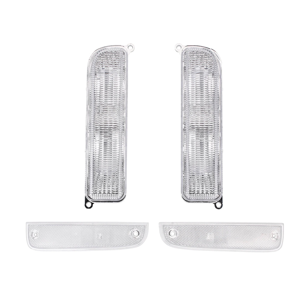 Azumka Jeep 97-01 XJ Signal Lights white COMBO Cystal Clean Bumper Turn Signal + Corner Side Marker Lamps...