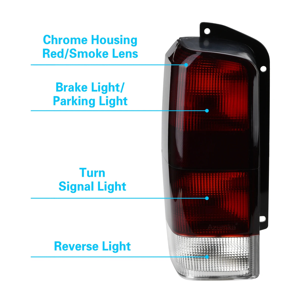 Azumka Jeep 97-01 XJ Tail Lights Red/Smoke Lens Rear Tail Lamps Set(Left + Right)Compatible with 1997-2001...