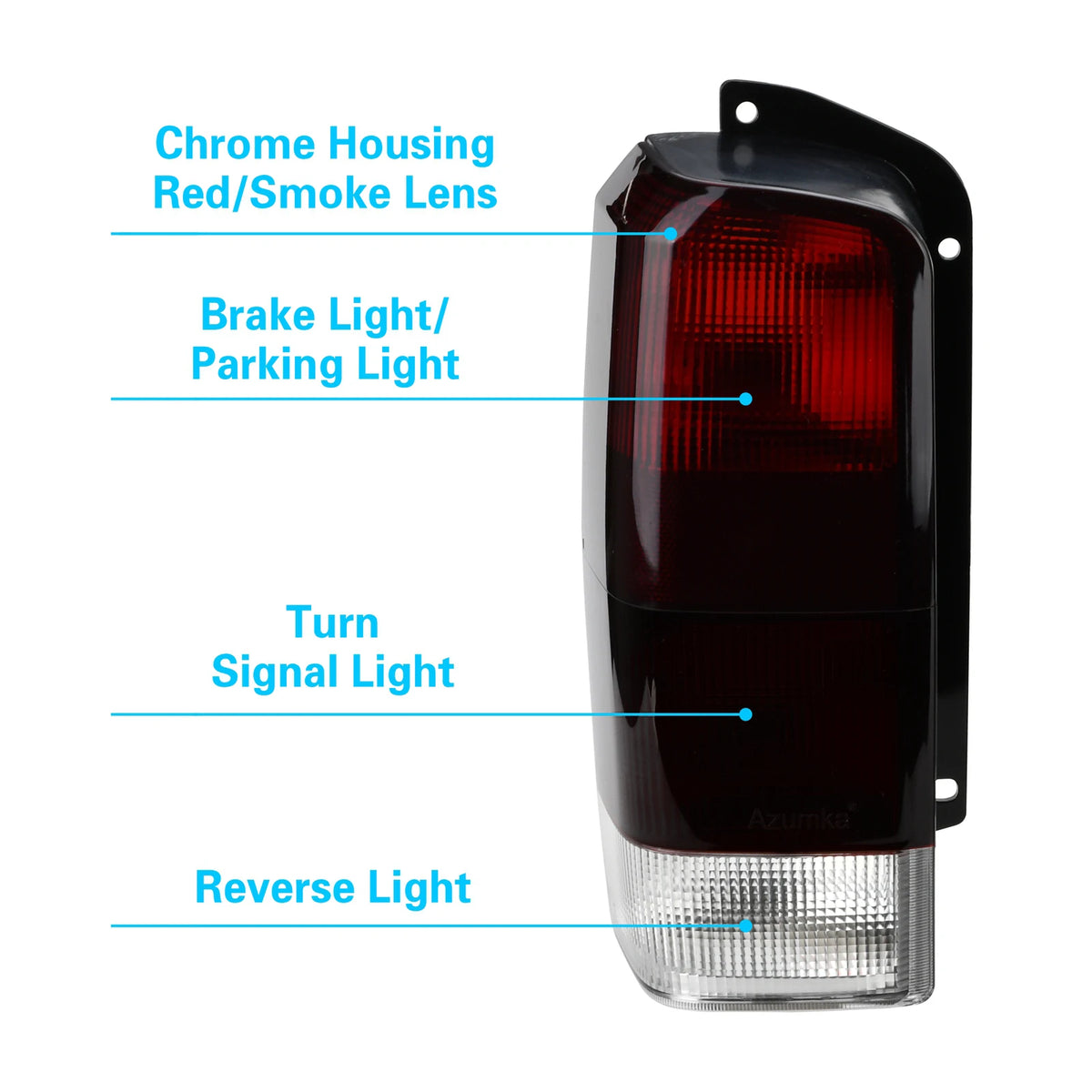 Azumka Jeep 97-01 XJ Tail Lights Red/Smoke Lens Rear Tail Lamps Set(Left + Right)Compatible with 1997-2001...